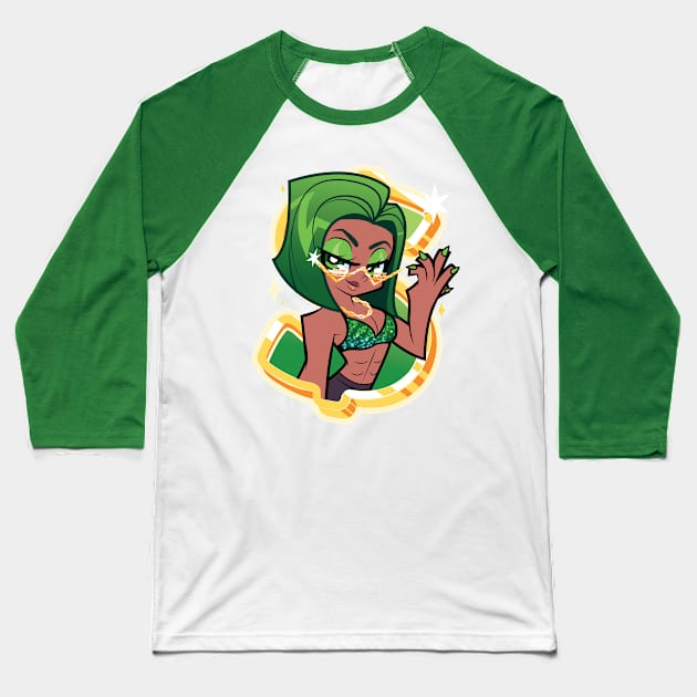 The Green Goddess Baseball T-Shirt by PomPomPomelette